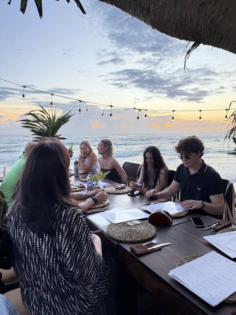 Sunset dinner by the ocean