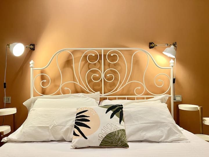 Bedroom with iron bed